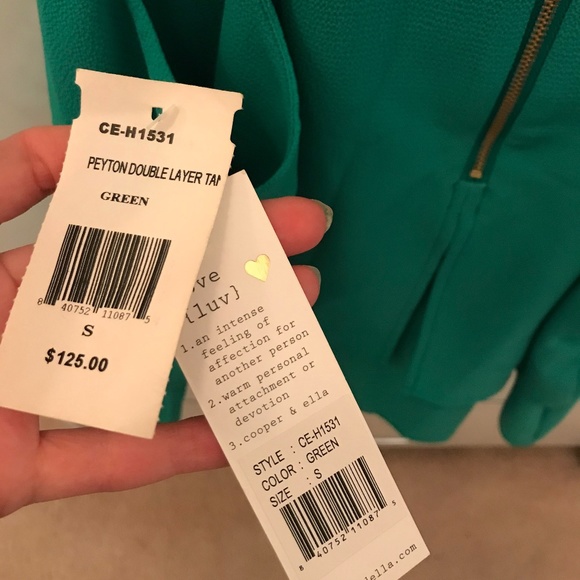 NWT! Cooper & Ella Sleeveless Layered Cami - Green - Picture 2 of 6